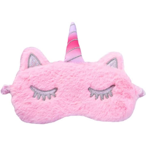 Rosa Unicorn Sleep Mask Sovmask Øgonmaske til Sovsilke