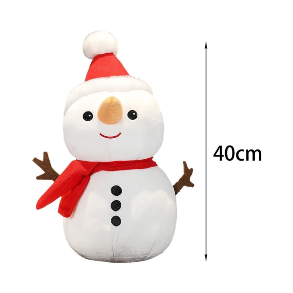 Söt snögubbe plysch leksak tecknad kastkudde gosedjur dekoration, 40 cm