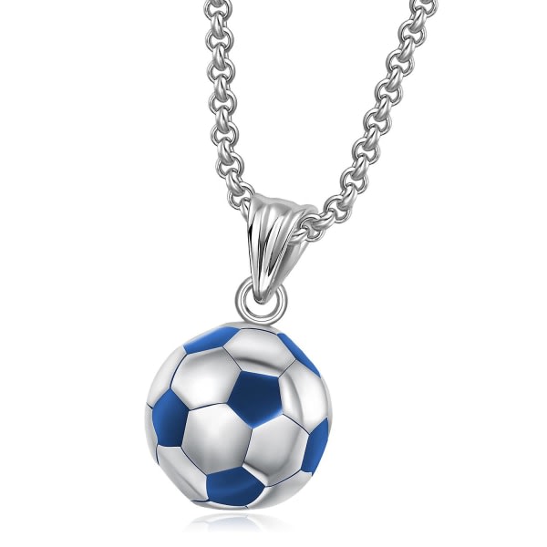 Sportsfodbold halskæde til mænd drenge rustfrit stål, atleter smykker passer til toilet stål farve