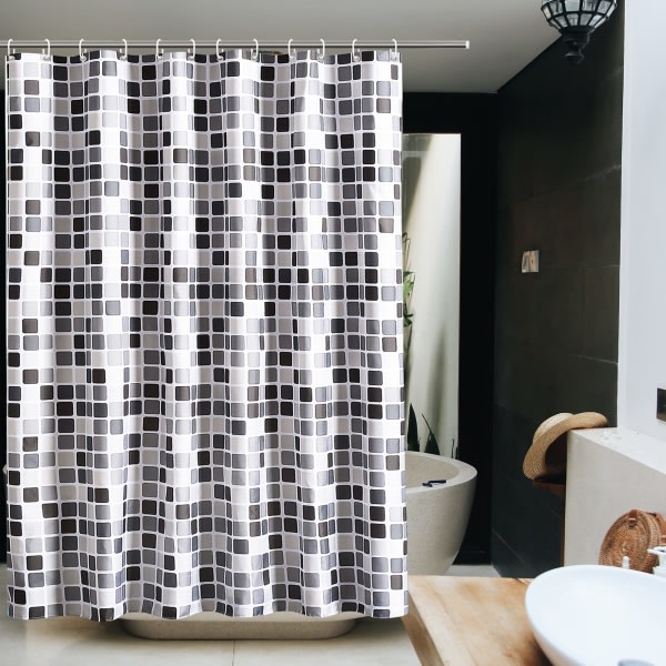 Klassisk duschdraperi i mosaik, högkvalitativ baddraperi, vattentät polyestertvättduksgardin, dekorativ badrumsgardin, 120x180cm