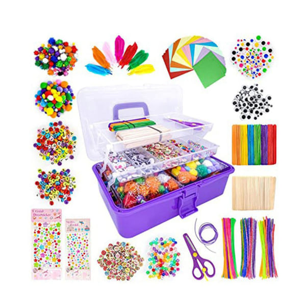 Håndlavede materialer taske sæt børns DIY sæt ornamenter farverigt kreativt legetøj piger gaver