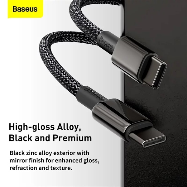 Baseus Tungsten Gold USB-C til USB-C kabel, 100W, 5A, 1m