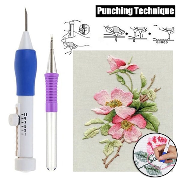 Broderikit Broderimönster Punch Needle Kit Punch Needle Set Korsstygn DIY Syverktyg AC171-S