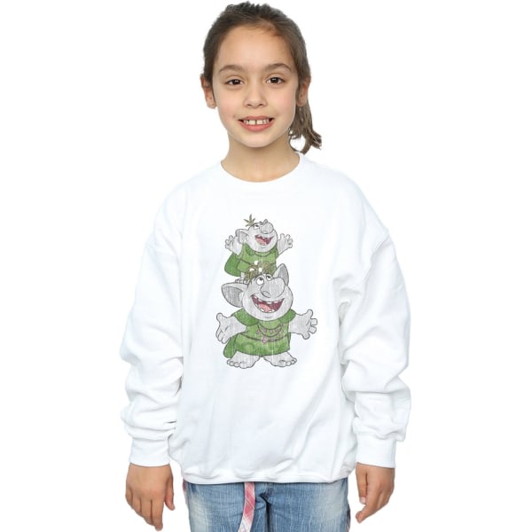Disney Girls Frozen Handstacking Trolls Sweatshirt 5-6 år Wh Hvid 5-6 år