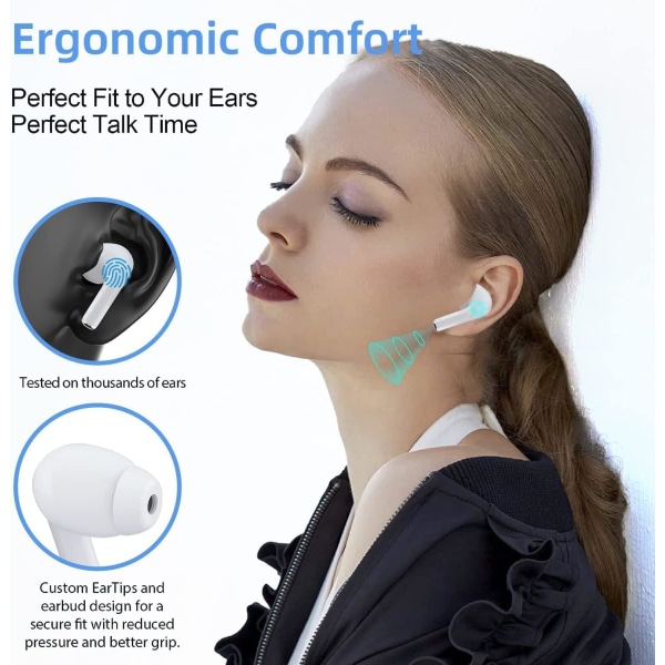 Applen langattomat AirPod Pro -nappikuulokkeet Aktiivinen melunvaimennus, Bluetooth in-ear HiFi Stereo, Kosketusohjaus