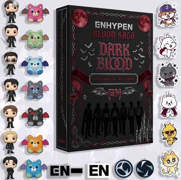KPOP Grupper Julekalender 2026, Akryl Nedtællings Blind Boks med 24 Rum Katseye2