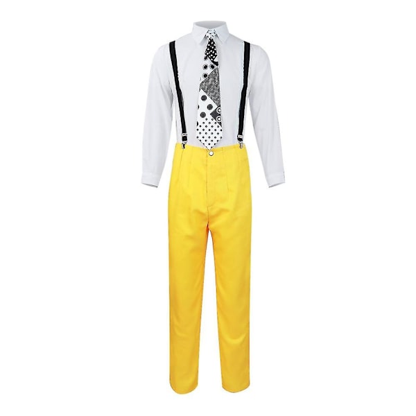 The Mask Jim Carrey Gul Kostym Cosplay Kostym Herr Uniform Uppsättning M