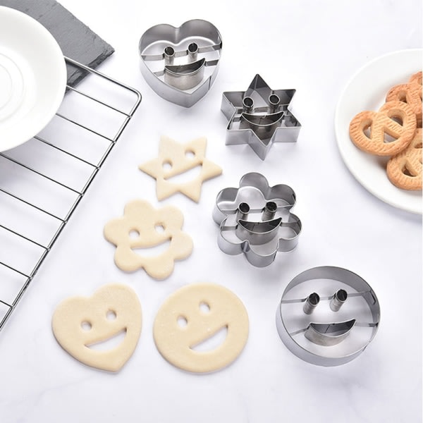 4st Cookie ters Tidigare Hembakning Smiley Form Form