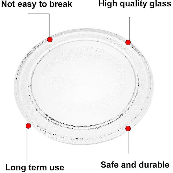 Universal mikrobølgeovn glasskive med holder, 245 mm/24,5 cm/9,65 tommer