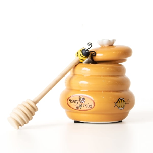 175 ml Novelty Honey Storage Pot med trestativ