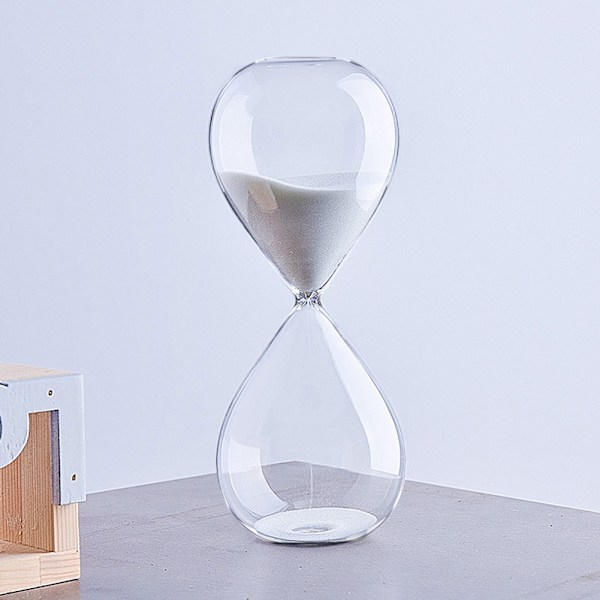 5/30/60 Minutters Rund Sandtimer Personlighed Glas Timglas Ornament Nyhed Tidshanteringsværktøj Hvid White 60Mins