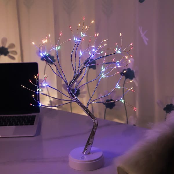 Färgglad Liten Träd LED-belysning 108 Lampor USB eller Batteri Flexibla Grenar C