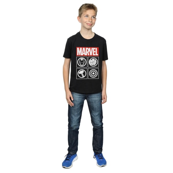 Marvel Boys Avengers Icons T-shirt 12-13 år Svart 12-13 år
