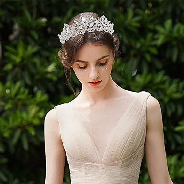 Crystal Wedding Crown Kvinner Jenter Rhinestone Tiara pannebånd