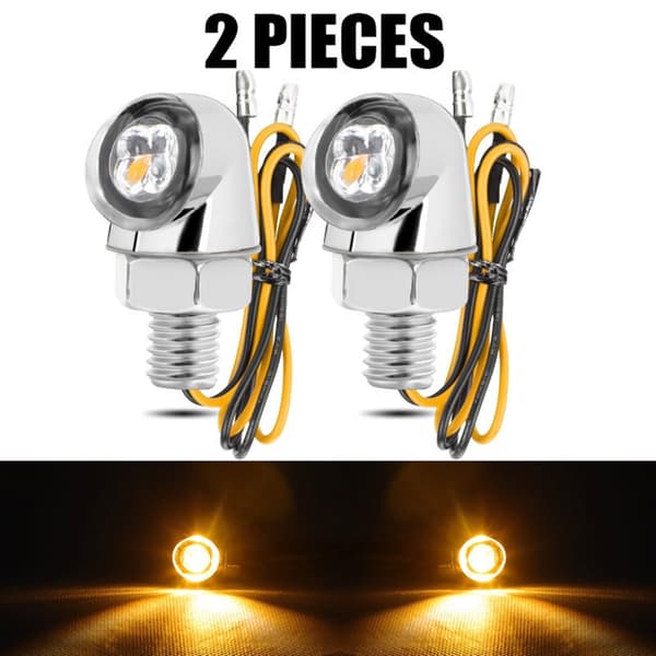 Motorcycle Mini Turn Signals Retro-Inspired Design Robust Aluminum LED Lighting-FF- White 0.07