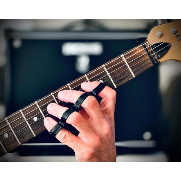Motstandsträningsband for gitarrbas Banjo Piano Finger Speed ​​​​System - Premiumkvalitetskasse med fem håndtilbehør til styrken