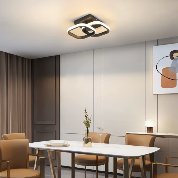 Moderne LED-loftslampe - Firkantet loftslampe 22W 2300LM til entre Soveværelse Badeværelse Køkken Stue - Varmt lys
