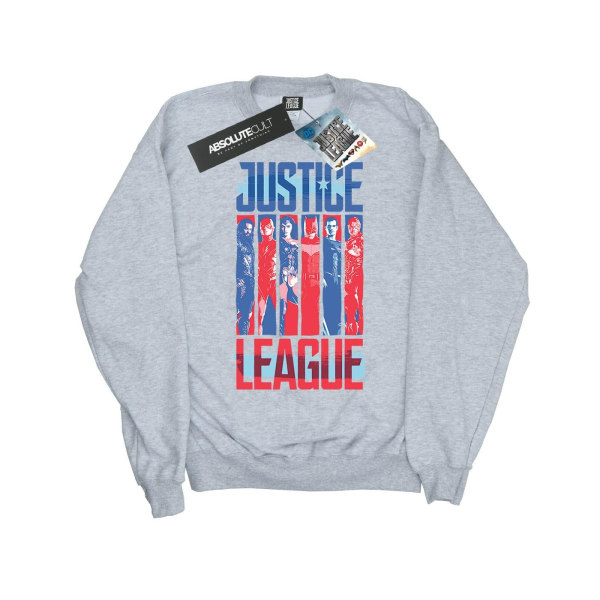 DC Comics Girls Justice League Movie Team Flag Sweatshirt 9-11 Sports Grey 9-11 år