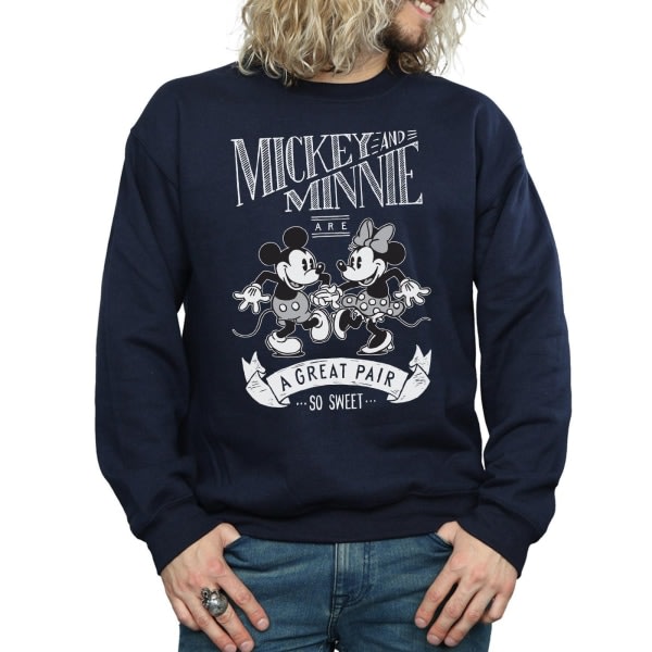 Disney Men Mickey Mouse og Minnie Mouse Good Pair Sweater S Navy Blue S