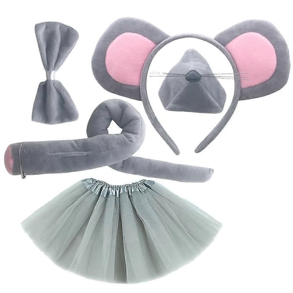 Comfortable Mouse Costume Kit Including Flexible Ears, Tail, and Stylish Bow Tie-FF-