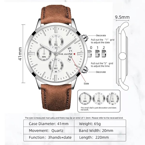 Lyxmode Herre Militær Sportsur Brun Watch Kvarts Armbåndsur Herre Forretning Casual Watch Mascul