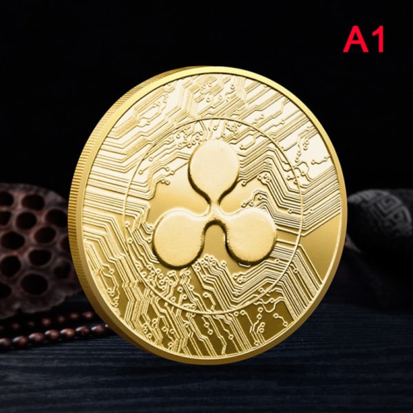 1:a Pläterad Ripple Coin XRP CRYPTO Jubileums Ripple XRP Col Gold