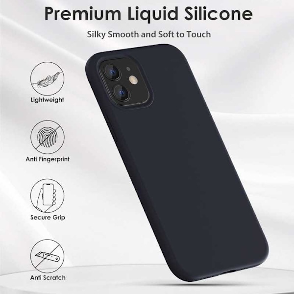 iPhone 12 Kumipäällysteinen Mattamusta Silikonikuori