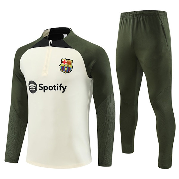 2324 säsong Barcelona Royal M Arsenal långärmad halv dragkedja kostym vuxen fotbollslag uniform träningsdräkt långärmad kostym Off White-2-Xin off white-2 off white-2 L