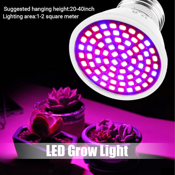 Växtlampa, Odlinglampa, LED-växtlampa, Fullspektrum LED-odlingslampa, för Växter, Blommor, Hydroponik