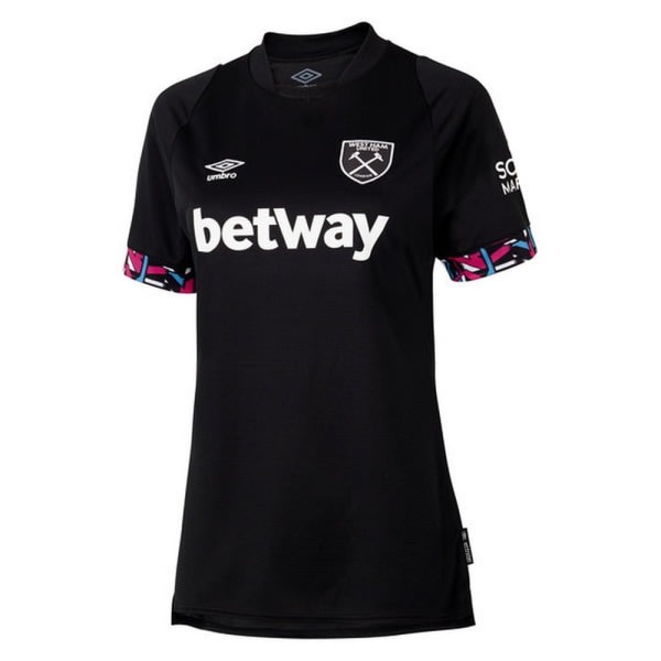 West Ham United FC Kvinner/Kvinner 22/23 Umbro Borteskjorte 12 Storbritannia Svart/Hvit 12 Storbritannia