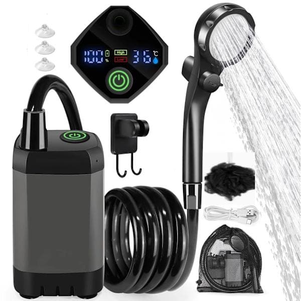Genopladelig bærbar campingbruser, 6000mAh batteri