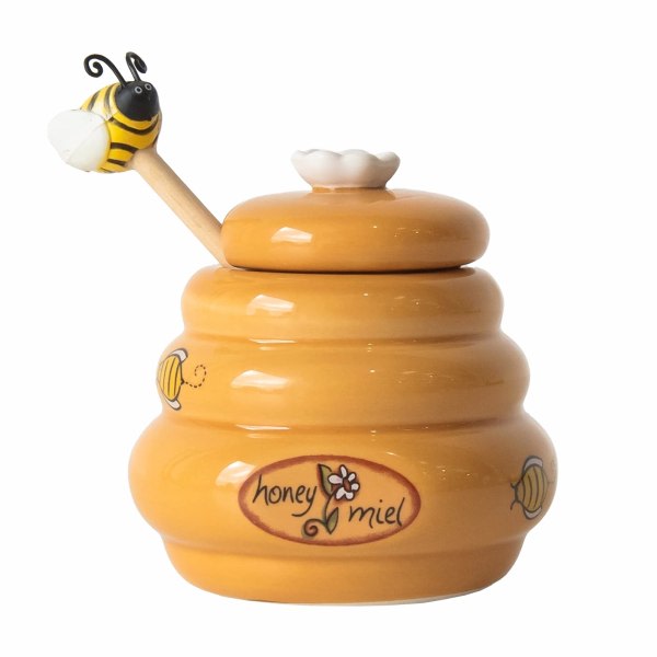 175 ml Novelty Honey Storage Pot med trestativ