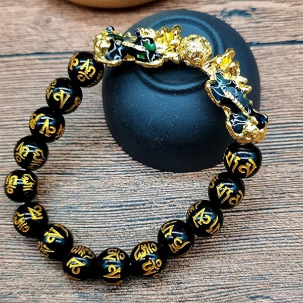 Feng Shui Obsidian Rikdom Armbånd Fargeskiftende Pai Show Armbånd