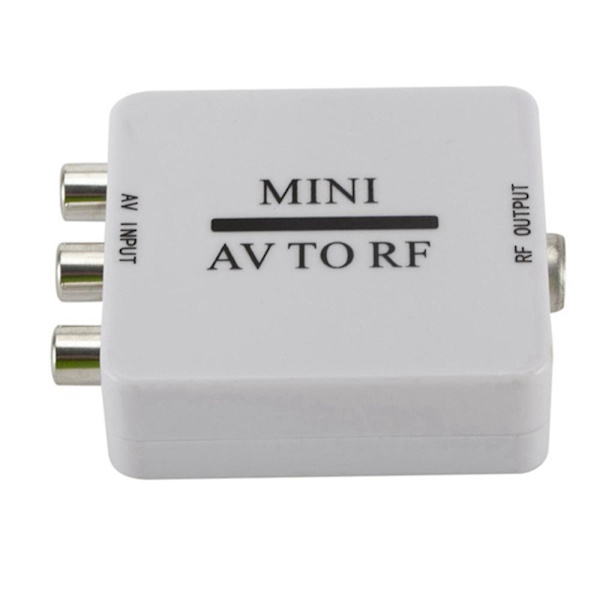 RCA/A/V kompositvideokabel till RF/koaxial/koaxialomvandlare -kompatibel modulator-tv