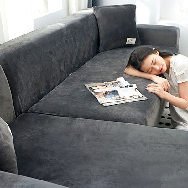 Nem at rengøre og udskifte tykke sofaovertræk i elastisk stof pink