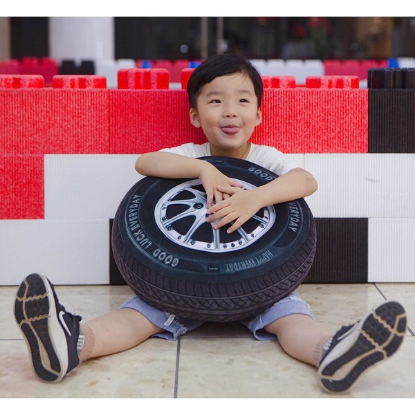 Kreativ 3D-simuleringshjul plyschkudde, bra förälder-barn