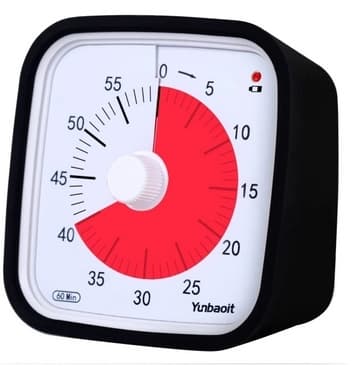 60-minutters visuel timer til klasseværelset, børns læringsværktøj, sort-FF-