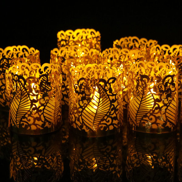 12 Pack elektroninen LED ontto paperi Tealight kynttilä kynttilä