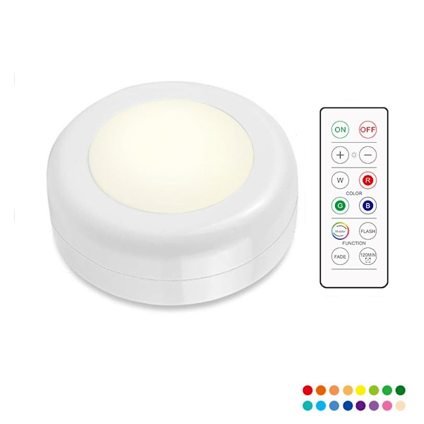 LED-spotlight med fjernkontroll 2-pak