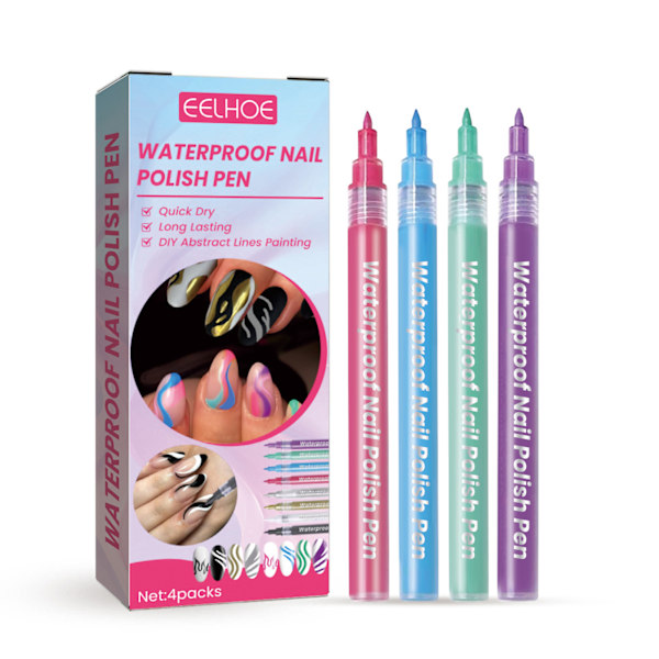 Nagelpenna Nail Art Graffiti Pen Liner Nail Point Snabbtorkande målningspenna för nail art manikyrverkty