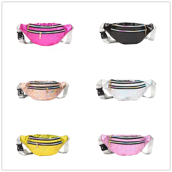 Fanny Pack til børn, glitter bæltetaske Blank taske med justerbar-XF3-
