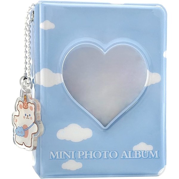 3\" Kpop Fotokortholder 3\" Mini Fotoalbum Sommerfugl Kærlighed Hjerte Hul 40 Lommer Navnekortbog Fotofans Album med Vedhæng