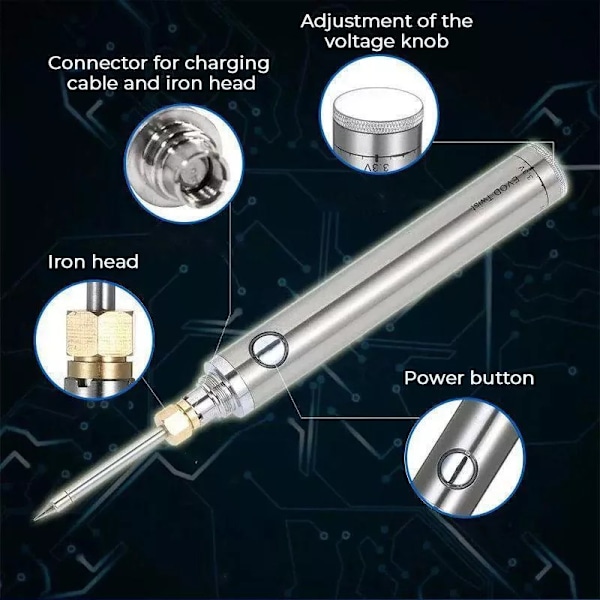 5V 15W USB genopladelig loddekolbe Ash