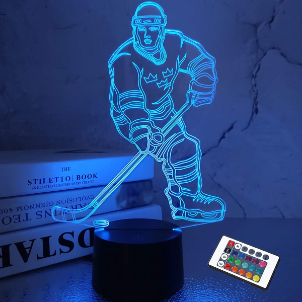 3D Night Lights Ishockey Atlet 3D Illusion Sänglampa