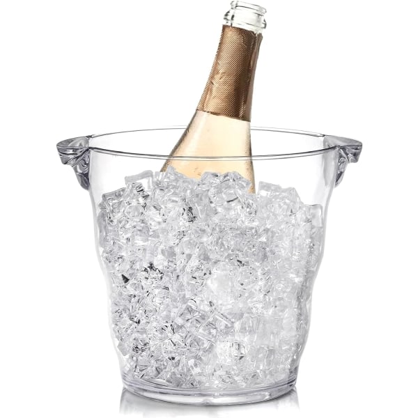 Klara dryckesbaljor med håndmerke, tjock vinkylshink for bar, hem, fest, 4 liter, for 2 vin- eller champagneflaskor