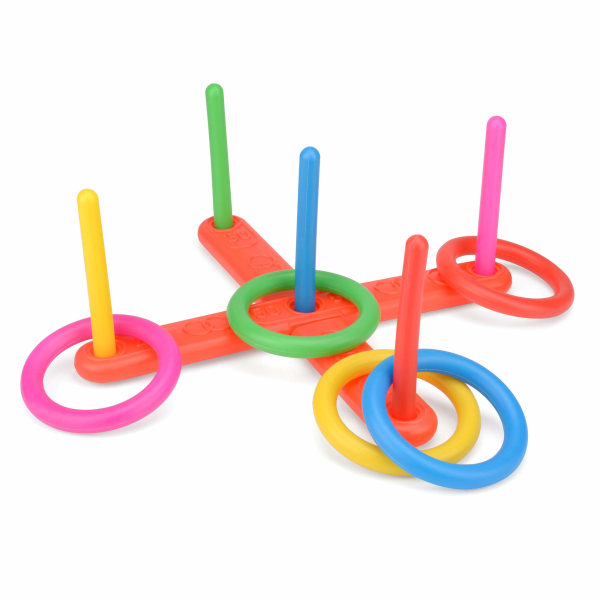 Quoits Set, Plastic Ring Toss Game for Kids, Outdoor Games Set