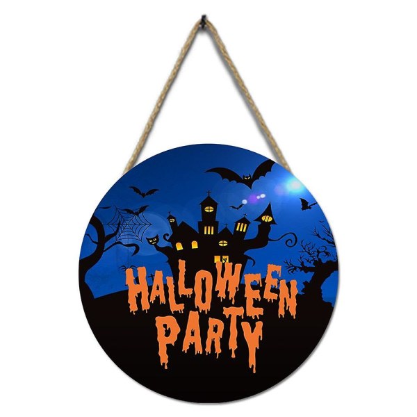 Stil 5 Halloween hekseskilt træ hængende, rund halloween til halloween hjemmefest udendørs indretning
