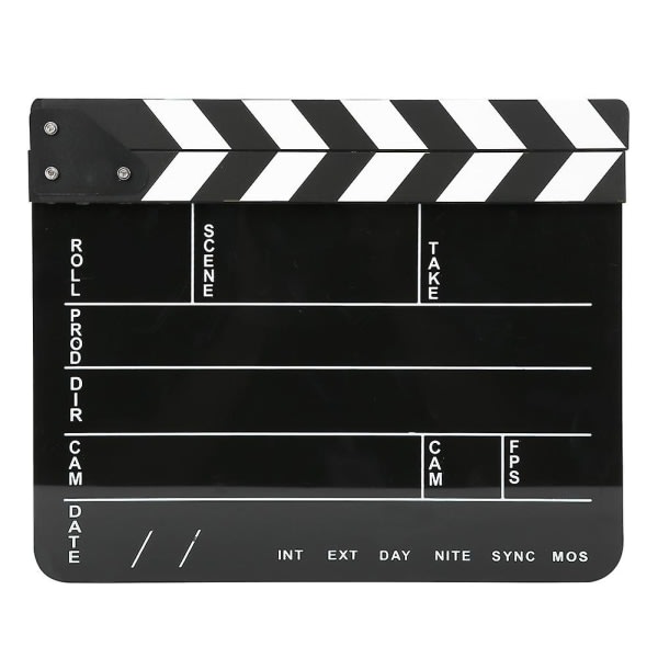 30x25 cm Akryyli Clapper Board Professionell filmfilm Action Cla