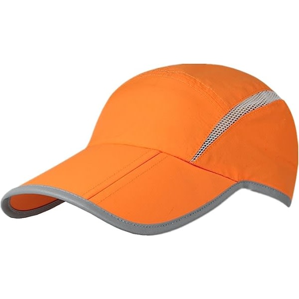 Vikbar sporthatt i mesh med reflekterende ränder og ventilerende visir