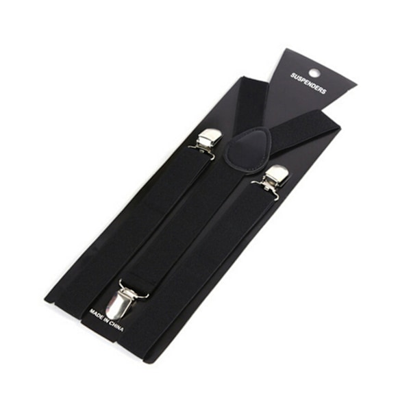 Stilige Smale Sorte Seler med Klemmer 2,5cm Sort
